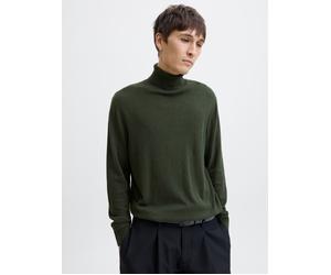 Rollkragenpullover JACK & JONES "JJEEMIL KNIT ROLL NECK NOOS", Herren, Gr. S, bunt (duffel bag), Strick, Obermaterial: 60% Baumwolle, 20% Nylon, 20% Viskose, unifarben, regular fit normal, Rundhals, R