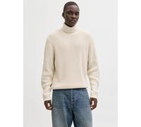 Rollkragenpullover JACK & JONES "JORBLEECKER KNIT ROLL NECK BF", Herren, Gr. M, sea salt, Strick, Obermaterial: 65% Polyacryl, 35% Baumwolle, unifarben, relaxed fit, Pullover Rollkragenpullover (35775
