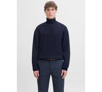 Rollkragenpullover JACK & JONES "JPRBLAMILANO STITCH KNIT ROLL NECK", Damen, Gr. M, naval academy detail:melange, Strick, Obermaterial: 100% Baumwolle, meliert, relaxed fit normal, Rundhals, Pullover 