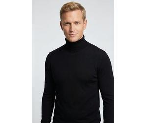 Rollkragenpullover JOOP "Donte", Herren, Gr. M, schwarz (dunkelblau), Strick, Obermaterial: 100% Wolle, unifarben, regular fit normal, Rippbündchen, Pullover Rollkragenpullover (44142054-M) dunkelblau