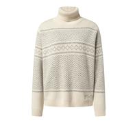 Rollkragenpullover JOOP "Korol", Damen, Gr. 40, beige (braun overflow), Strick, Obermaterial: 35% Polyamid, 30% Wolle, 30% Viskose, 5% Kaschmir, gemustert, normal normal, Rundhals, eingesetzt Rippbünd