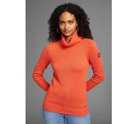 Rollkragenpullover KANGAROOS, Damen, Gr. 32/34, orange (orange, meliert), Strick, Obermaterial: 60% Baumwolle, 40% Polyacryl, figurbetont hüftbedeckend, Rippbündchen, Pullover Rollkragenpullover, mit