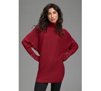 Rollkragenpullover LAURA SCOTT "aus Feinstrick, figurumspielende Passform", Damen, Gr. 48/50, rot, Feinstrick, Obermaterial: 70% Viskose, 30% Polyamid, unifarben, Basic, figurumspielend hüftlang, Fled