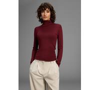 Rollkragenpullover LAURA SCOTT, Damen, Gr. 46, bordeaux, mel, Feinstrick, Obermaterial: 70% Viskose, 30% Polyamid, unifarben, Basic, sehr figurbetont hüftbedeckend, hoch geschlossener Ausschnitt, Ripp