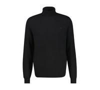 Rollkragenpullover LERROS, Herren, Gr. L, schwarz, Strick, Obermaterial: 88% Schurwolle, 12% Kaschmir, meliert, regular fit normal, ohne Ausschnitt, Rippbündchen, Pullover Rollkragenpullover, mit Logo