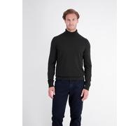 Rollkragenpullover LERROS, Herren, Gr. XL, schwarz, Obermaterial: 100% Baumwolle, regular fit, Strickbündchen, Pullover Rollkragenpullover, mit Logostickerei (16706963-XL) schwarz