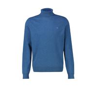 Rollkragenpullover LERROS "LERROS Rollkragenpullover in Großen Größen", Herren, Gr. 4XL, blau (storm blau melange), 100% Baumwolle, ohne Ausschnitt, Pullover Rollkragenpullover (79638733-4XL) storm bl