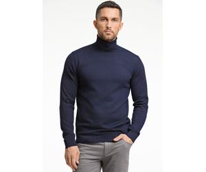 Rollkragenpullover LINDBERGH "Rollkragenpulli Comfort Fit", Herren, Gr. XL, blau (navy), Obermaterial: 100% Schurwolle, unifarben, hoch geschlossener Ausschnitt, Pullover Rollkragenpullover (87998228-