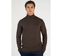 Rollkragenpullover LINDBERGH "Rollkragenpulli Slim Fit", Herren, Gr. XL, braun (dk braun mel), Obermaterial: 80% Viskose, 20% Nylon, hoch geschlossener Ausschnitt, Pullover Rollkragenpullover (1096161