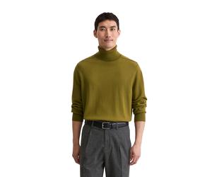 Rollkragenpullover MARC O'POLO "aus weicher Merinowolle", Herren, Gr. M, grün mustard, Obermaterial: 100% Schurwolle, unifarben, Pullover Rollkragenpullover (73322437-M) grün mustard