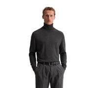 Rollkragenpullover MARC O'POLO "aus weicher Merinowolle", Herren, Gr. M, schwarz (dunkelgrau melange), Obermaterial: 100% Schurwolle, unifarben, Pullover Rollkragenpullover (92140159-M) dunkelgrau mel