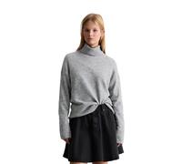 Rollkragenpullover MARC O'POLO DENIM "relaxed aus softem Schurwolle-Mix", Damen, Gr. XL, grau (schwarz shadow melange), Strick, Obermaterial: 72% Schurwolle, 26% Polyamid, 2% Elasthan, relaxed fit nor