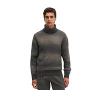 Rollkragenpullover MARC O'POLO, Herren, Gr. L, grau (schwarz beige), Strick, Obermaterial: 44% Baumwolle, 44% Schurwolle, 12% Polyester, regular fit normal, Bündchen, Pullover Rollkragenpullover, regu
