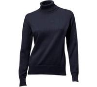 Rollkragenpullover HEINE "Rollkragen-Pullover", Damen, Gr. 36, blau (marine), 100% Baumwolle, unifarben, Pullover Rollkragenpullover (53402412-36) marine