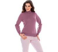 Rollkragenpullover HEINE "Rollkragen-Pullover", Damen, Gr. 48, lila (mauve), 100% Baumwolle, unifarben, Pullover Rollkragenpullover (22987812-48) mauve