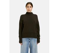 Rollkragenpullover MILANO ITALY, Damen, Gr. L, mocca, Strick, Material: 40% Wolle, 30% Viskose, 20% Polyamid, 10% Wolle (Kaschmir), unifarben, oversize normal, Rundhals, Fledermausärmel Rippbündchen,