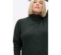 Strickpullover SHEEGO "Pullover", Damen, Gr. 44/46, grün (moos, meliert), 50% Viskose, 28% Polyester, 22% Polyamid, unifarben, Pullover Strickpullover (35219933-44) moos, meliert