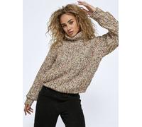 Rollkragenpullover NOISY MAY "NMMARNEY L/S HIGH NECK KNIT FWD NOOS", Damen, Gr. S, eggnog detail:multi clr. yarn, Strick, Obermaterial: 50% Polyester, 40% Polyacryl, 10% Wolle, gemustert, modisch, reg