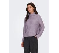 Rollkragenpullover ONLY "ONLARIZONA LS SEQUINS ROLLNECK PULL KNT", Damen, Gr. M, lila (nirvana detail:melange, silber sequins), Strick, Obermaterial: 58% Polyacryl, 23% Nylon, 12% Polyester, 5% metall