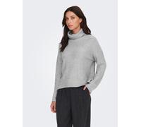 Rollkragenpullover ONLY "ONLARIZONA LS SEQUINS ROLLNECK PULL KNT", Damen, Gr. XS, light grau melange detail:silber sequins, Strick, Obermaterial: 58% Polyacryl, 23% Nylon, 12% Polyester, 5% metallisie