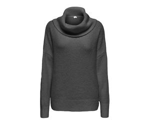 Rollkragenpullover ONLY "ONLAZU LS COWLNECK KNT", Damen, Gr. XS, dunkelgrau melange, Strick, Obermaterial: 49% Polyester, 21% Nylon, 21% Polyacryl, 7% Wolle, 2% Elasthan, unifarben, regular fit, Wasse