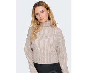 Rollkragenpullover ONLY "ONLMELANIE L/S ROLLNECK PULLOVER KNTNOOS", Damen, Gr. M, beige (oatmeal detail:melange), Strick, Obermaterial: 54% Polyester, 41% Polyamid, 5% Wolle, meliert, unifarben, regul
