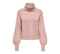 Rollkragenpullover ONLY "ONLOLIVIA LS ROLL NECK CC KNT", Damen, Gr. M, rosa (rose smoke detail:melange), Strick, Obermaterial: 84% Polyester, 7% Polyacryl, 5% Wolle, 4% Elasthan, meliert, regular fit