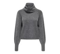 Rollkragenpullover ONLY "ONLOLIVIA LS ROLL NECK CC KNT", Damen, Gr. S, grau (dunkelgrau melange), Strick, Obermaterial: 84% Polyester, 7% Polyacryl, 5% Wolle, 4% Elasthan, unifarben, regular fit norma