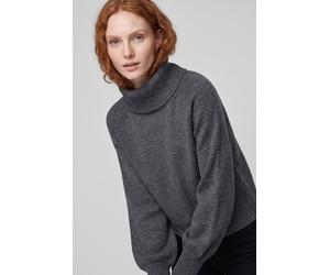 Rollkragenpullover ONLY "ONLOLIVIA LS ROLL NECK CC KNT", Damen, Gr. S, grau (dunkelgrau melange), Strick, Obermaterial: 84% Polyester, 7% Polyacryl, 5% Wolle, 4% Elasthan, unifarben, regular fit norma