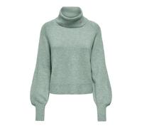 Rollkragenpullover ONLY "ONLOLIVIA LS ROLL NECK CC KNT", Damen, Gr. XL, grün (aqua gray detail:melange), Strick, Obermaterial: 84% Polyester, 7% Polyacryl, 5% Wolle, 4% Elasthan, meliert, regular fit 