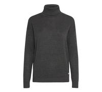 OXMO OXSina Damen Rollkragenpullover Pullover Pulli mit Rollkragen Rippbündchen 100% Baumwolle Regular fit, Größe:M, Farbe:Dark Grey Melange (1940071)