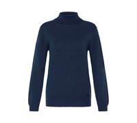 Rollkragenpullover OXMO "Rollkragenpullover OXAida", Damen, Gr. M, blau (total eclipse melange), Obermaterial: 70% Viskose CV. 30% Polyamid PA., Pullover Rollkragenpullover (89494010-M) total eclipse