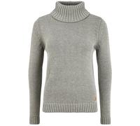 Rollkragenpullover OXMO "Rollkragenpullover OXPia", Damen, Gr. XL, grau (grau mel), Grobstrick, Obermaterial: 50% Baumwolle CO. 50% Polyacryl PAN., unifarben, Basic, ohne Ausschnitt, Pullover Rollkrag