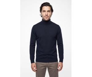 Rollkragenpullover PETROL INDUSTRIES "Men Knitwear Collar Basi", Herren, Gr. M, navy blau, Strick, Obermaterial: 50% Baumwolle, 50% Polyacryl, regular fit hüftbedeckend, Bündchen, Pullover Rollkragenp