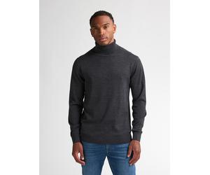 Rollkragenpullover PETROL INDUSTRIES "Men Knitwear Collar Basi", Herren, Gr. S, grau (steal melee), Strick, Obermaterial: 50% Baumwolle, 50% Polyacryl, regular fit hüftbedeckend, Bündchen, Pullover Ro