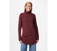 Rollkragenpullover PIECES "PCELLEN LS LONG KNIT NOOS BC", Damen, Gr. L, tawny port, Strick, Obermaterial: 60% Polyester, 22% Polyacryl, 9% Nylon, 5% Wolle, 4% Elasthan, unifarben, figurumspielend hüft