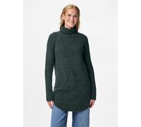 Rollkragenpullover PIECES "PCELLEN LS LONG KNIT NOOS BC", Damen, Gr. M, schwarzest spruce, Strick, Obermaterial: 60% Polyester, 22% Polyacryl, 9% Nylon, 5% Wolle, 4% Elasthan, unifarben, figurumspiele