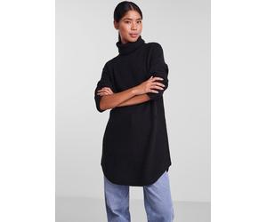 Rollkragenpullover PIECES "PCELLEN LS LONG KNIT NOOS BC", Damen, Gr. XL, schwarz, Strick, Obermaterial: 62% Polyester, 22% Polyacryl, 9% Nylon, 4% Elasthan, 3% Wolle, unifarben, figurumspielend hüftbe