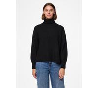 Rollkragenpullover PIECES "PCMALOU LS ROLLNECK KNIT NOOS BC", Damen, Gr. L, schwarz, Strick, Obermaterial: 65% Polyester, 19% Polyacryl, 10% Nylon, 3% Wolle, 3% Elasthan, unifarben, relaxed fit normal
