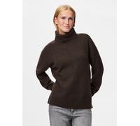Pieces Regular Fit Rollkragenpullover mit Woll-Anteil Modell 'MALOU' in Schoko Melange, Größe XS