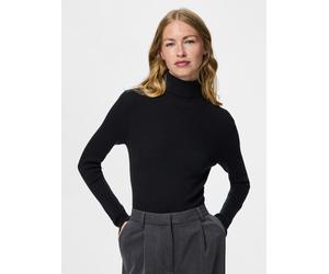 Rollkragenpullover PIECES "PCMIRA LS ROLLNECK KNIT NOOS BC", Damen, Gr. L, schwarz, Strick, Obermaterial: 50% Viskose, 28% Polyester, 22% Nylon, unifarben, taillenbedeckt, hoch geschlossener Ausschnit