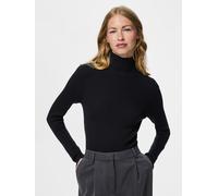 Rollkragenpullover PIECES "PCMIRA LS ROLLNECK KNIT NOOS BC", Damen, Gr. XL, schwarz, Strick, Obermaterial: 50% Viskose, 28% Polyester, 22% Nylon, unifarben, taillenbedeckt, hoch geschlossener Ausschni