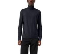Rollkragenpullover QS, Herren, Gr. M, schwarz (blau), Strick, Obermaterial: 52% Ramie, 28% Polyester, 20% Polyamid, unifarben, regular fit hüftbedeckend, Rundhals, Flachstrickbündchen, Pullover Rollkr