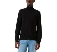 Rollkragenpullover QS, Herren, Gr. XL, schwarz, Strick, Obermaterial: 52% Ramie, 28% Polyester, 20% Polyamid, unifarben, regular fit hüftbedeckend, Rundhals, Flachstrickbündchen, Pullover Rollkragenpu