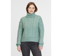 Rollkragenpullover RAGWEAR "JANNA SHORT", Damen, Gr. L (40), grün (dusty grün), Strick, Obermaterial: 64% Polyester, 36% Polyacryl, meliert, unifarben, Pullover Rollkragenpullover (31111205-L)