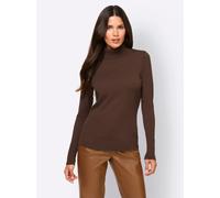 Rollkragenpullover "Rollkragen-Pullover", Damen, Gr. 34, braun (schoko), 80% Viskose, 20% Polyamid, ASHLEY BROOKE BY HEINE, unifarben, Pullover Rollkragenpullover (26035128-34) schoko