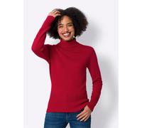 Rollkragenpullover "Rollkragen-Pullover", Damen, Gr. 38, rot, 45% Viskose, 27% Baumwolle, 25% Polyamid, 3% Kaschmir, LINEA TESINI BY HEINE, unifarben, Pullover Rollkragenpullover (69695731-38) rot