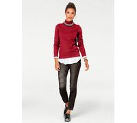 Rollkragenpullover "Rollkragen-Pullover", Damen, Gr. 44, rot, 100% Baumwolle, LINEA TESINI BY HEINE, unifarben, Pullover Rollkragenpullover (57703400-44) rot
