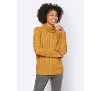 Rollkragenpullover "Rollkragen-Pullover", Damen, Gr. 46, gelb (ocker), 60% Viskose, 40% Baumwolle, LINEA TESINI BY HEINE, unifarben, Pullover Rollkragenpullover (62496542-46) ocker