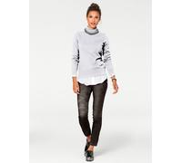 Rollkragenpullover "Rollkragen-Pullover", Damen, Gr. 46, weiß, 100% Baumwolle, LINEA TESINI BY HEINE, unifarben, Pullover Rollkragenpullover (44039644-46) weiß